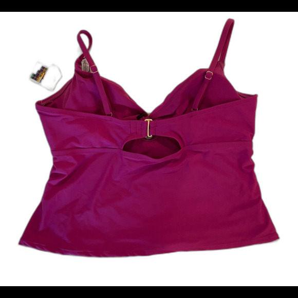 Time and Tru Womens Swimsuit Bikini Top Sz XL Fuchsia NWT Bottom Listed Separate - Picture 1 of 12